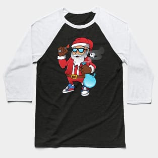 hip hop santa holding bong Baseball T-Shirt